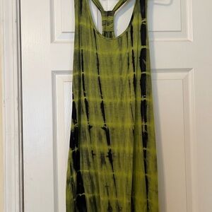 Stylish Green and Black Tie-Dye Dress